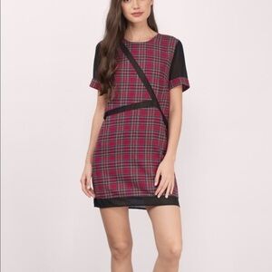 Tobi red plaid box dress size S NWT ✨